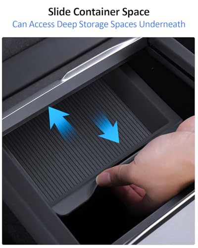 5PCS Center Console Organizer Tray for Tesla Model Y Juniper Model 3 Highland Accessories 2025 2026, Smooth Sliding Center Tray Armrest Organizer Cup Holder Insert Hidden Compartment Storage - size: Juniper & Highland (Style 2)
