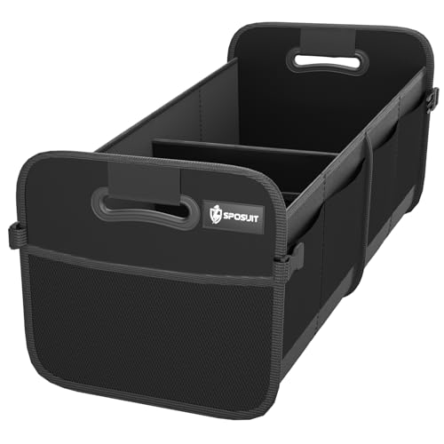 Sposuit Trunk Organizer for Car - 70L Collapsible Car Storage with 11 Pockets & Reinforced Handles, SUV Trunk Organizers for Grocery Cargo(Black) - color: Black, size: Trunk Organizer