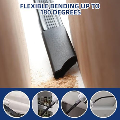 25" Long Flexible Crevice Tool Vacuum Cleaning Attachment for Vacuum Hoses Accepting 1-1/4"(32mm) or 1-3/8"(35mm) Inner Diameter Attachments