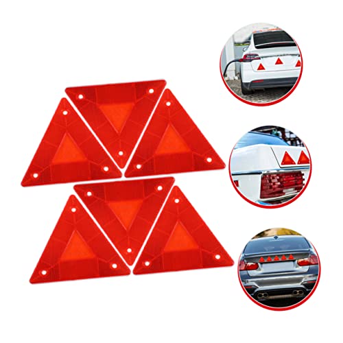 6pcs Vehicle Triangle Reflectors Slow Moving Vehicle Triangle Roadside Reflective Warning Signs Car Kit