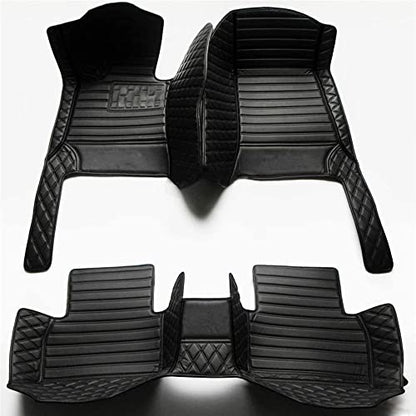 All-Weather car Floor Mats-Suitable for 98% of car Models Watherproof Leather car Floor mat (Black and Black) - color: Black and Black
