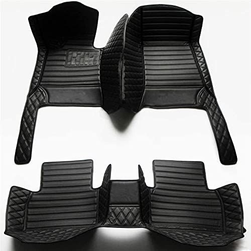 All-Weather car Floor Mats-Suitable for 98% of car Models Watherproof Leather car Floor mat (Black and Black) - color: Black and Black