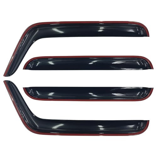 Tape-On Side Window Visor Deflectors Rain Guards for 2007-2018 Wrangler JKU Rain Visors Accessories for Cars 4pcs - size: 2007-2018 Jeep Wrangler JKU