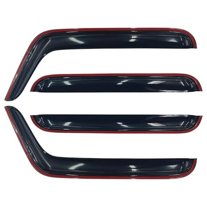 Tape-On Side Window Visor Deflectors Rain Guards for 2007-2018 Wrangler JKU Rain Visors Accessories for Cars 4pcs - size: 2007-2018 Jeep Wrangler JKU