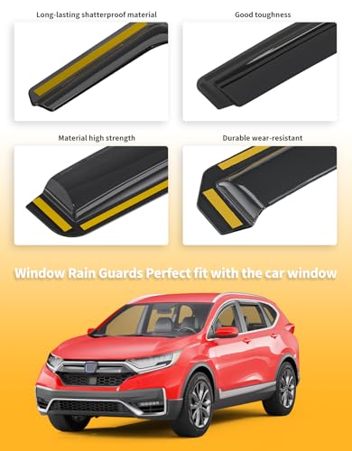 in-Channel Window Rain Guards Fit for Honda CRV (CR-V) 2017 2018 2019 2020 2021 2022, Extra Durable Window Visors Window Deflectors Vent Visors Vent Shades Car Accessories-4 pcs - size: Fit for 2017-2022 Honda CR-V (CRV)