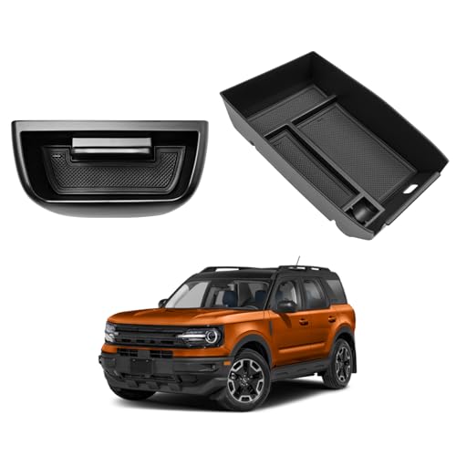 Center Console Organizer Compatible with 2021-2024 Ford Bronco Sport CX430 Dash Storage Tray Armrest Storage Organizer Dashboard Box for Bronco Sport Accessories(Armrest+Dash Storage Tray) - color: armrest storage tray+dash storage tray