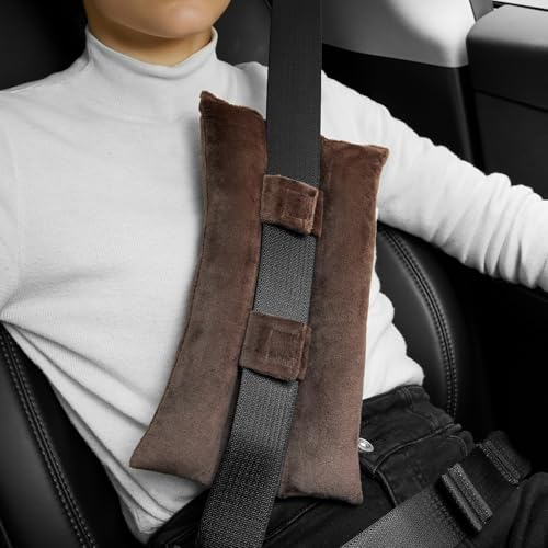 Seat Belt Pillow for Mastectomy Post-Surgery, Heart Surgery Recovery Support Cushion for Chest Chemo Port Pacemaker Bypass Hysterectomy Recovery Pillow(Brown) - color: Brown