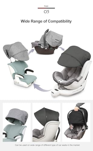 Manito Sun Shade Extender/Auxiliary Canopy for Car Seat (Beige) - color: Beige