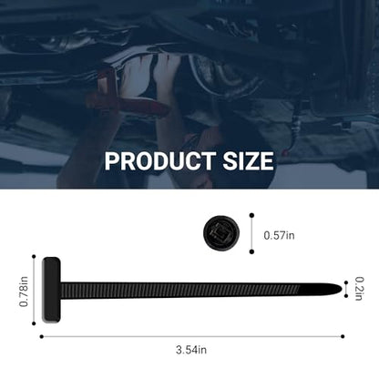 100PCS Nylon Universal Cable Tie Buckle Zip Ties – Push Mount Button Lock Clips, UV-Resistant Fasteners for Car Wire Harness, Garage, Electrical & Automotive Use