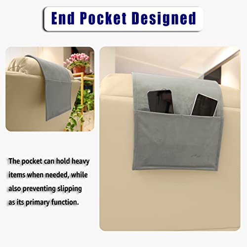 Non-Slip Head Pillow for Recliners - Neck Support Cushion with Velvet Cover for Pain Relief at Home, Office and Travel (Light Gray) - color: Light Gray
