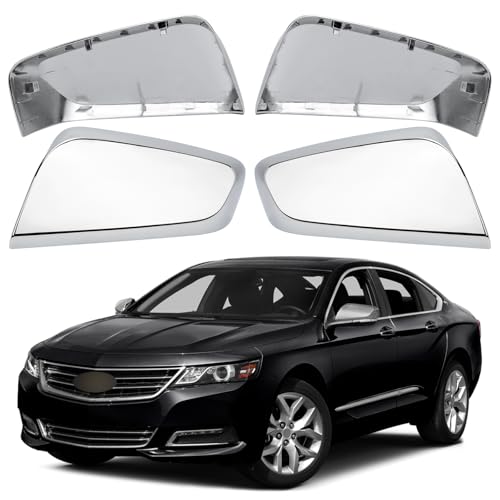 Driver & Passenger Side Mirror Cover Replacement for Chevrolet Chevy Impala 2014 2015 2016 2017 2018 2019 2020 - Left & Right Side Mirror Covers, Rear View Mirror Cap Accessories Chrome - color: Chrome, size: Driver and Passenger Side (Left and Right)
