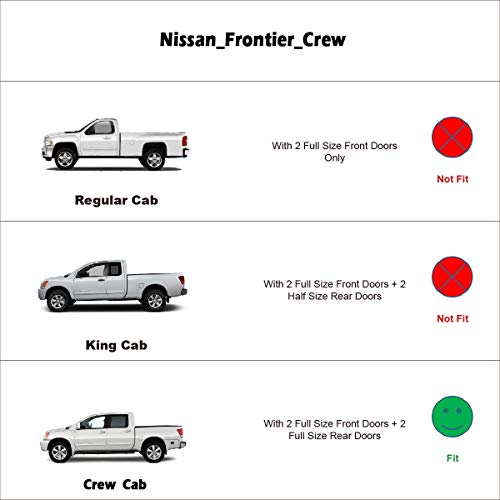 Side Window Deflector Visor fit for 2005-2022 Nissan Frontier Crew cab (with 4 Full Size Doors),Outside Mount Tape-on Shatterproof Rain Guard,4pcs Dark Smoke Nice Looking Window Shades 94407 - size: 2005-2022 Frontier Crew Cab