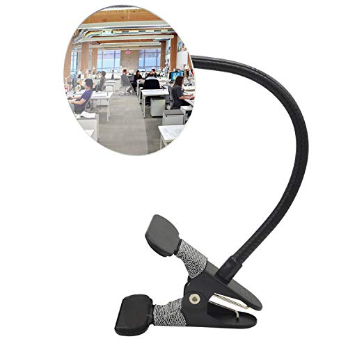 Ampper Clip On Security Mirror, Convex Cubicle Mirror for Personal Safety and Security Desk Rear View Monitors or Anywhere (3.35", Round) - color: Frameless Glass