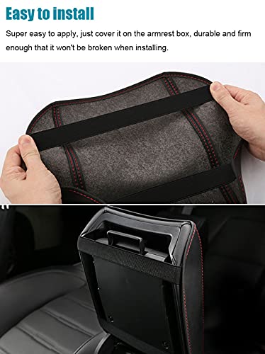 LEXLEY Armrest Box Cover Center Console Pad Waterproof Anti-Scratch Leather Protector Covers For CRV CR-V 2017 2018 2019 2020 2021 2022-Black+Red - color: Black+Red