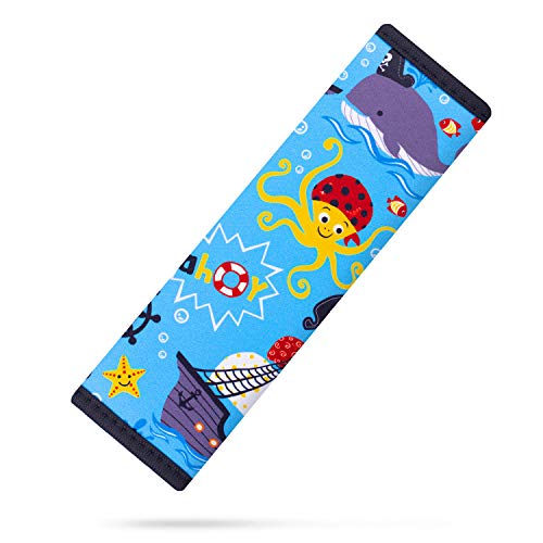 YR Seat Belt Cover for Kids, Soft Comfort Seat Belt Cushion for Children, Cute Cartoon Pattern Car Seat Belt Pads Cover for Girls and Boys, 1 Pack, Pirate - color: Pirate