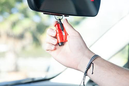 resqme The Original Emergency Keychain Car Escape Tool, 2-in-1 Seatbelt Cutter and Window Breaker, Made in USA, Family Pack of 3, Orange, Black, Pink - Compact Emergency Hammer - color: Pink