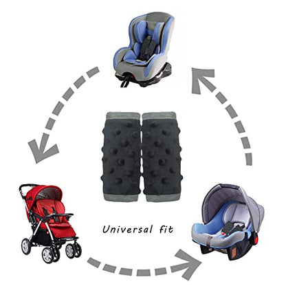 DODO NICI car seat Strap Cover for Baby, seat Belt Cover Cushion, Belt Pads fit Baby Carrier/Pushchair/Stroller, Cozy Peace Dotted Minky, Solid Black - color: Solid black