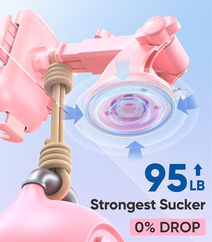 VICSEED Pink Phone Holders for Your Car, [True Military-Grade Shockproof Strongest Suction Power], 3-in-1 Dashboard Windshield Vent, Truck Boat Stand Cell Phone Mount for iPhone Android All Phones - color: Hot Pink