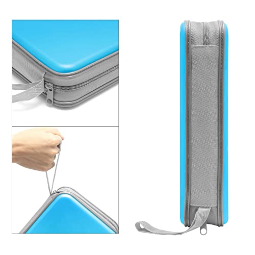 CD Case, Siveit DVD Case Holder 96 Capacity Hard Plastic CD DVD Disc Cases Storage Binder Wallet for Car Home Office Travel (Sky Blue) - color: Sky Blue