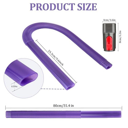 Dryer Vent Lint Removal Tool Vacuum Attachments Hose for Dyson GEN 5 V15 V12 V11 V10 V8 V7 Detect Outsize Slim Absolute Cyclone Vacuum Cleaner Dryer Cleaner Kit Nozzle Crevice Flexible Hose - style: Dryer Hose Purple