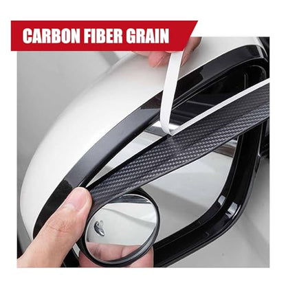 Pack-2 Car Carbon Fiber Rain Eyebrow, 2-in-1 Adjustable Wide-angle Rearview Blind Spot Mirror, Rainwater Diversion Reflective Protective Cover, Universal for Cars Side Mirror Parts (Black)