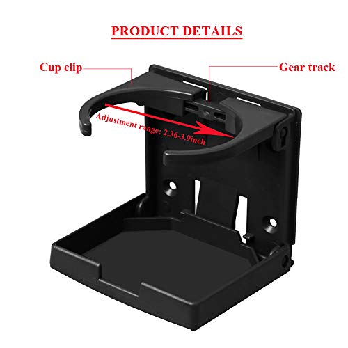 Adjustable Folding Drink Cup Holder with Screws Universal Bottle Holder for Marine Boat Caravan Car Trucks RVs Vans