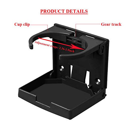 Adjustable Folding Drink Cup Holder with Screws Universal Bottle Holder for Marine Boat Caravan Car Trucks RVs Vans
