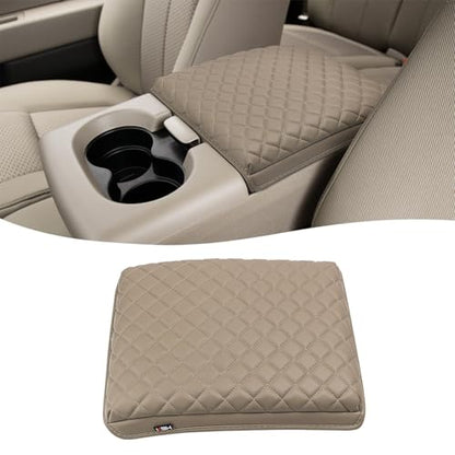 KBH Center Console Armrest Cushion Cover for Ford F150 2004 2005 2006 2007 2008 2009 2010, 40/20/40 Jump Seat, Vinyl Leather Trim, Anti-Scratch, Beige