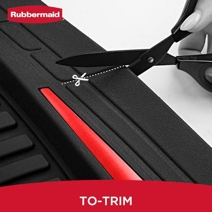 Rubbermaid Car Floor Mats Full Set – Premium All-Weather Car Mat with Brushed Aluminum Inserts, Universal Trim-to-Fit Design, Anti-Slip Backing for Cars, SUVs, Trucks, and Vans - color: Red