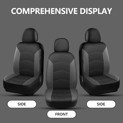 HChengkikz Car Seat Covers Front Seat, Waterproof Neoprene Car Seat Covers, Airbag Compatible, All Season Protection Universal Fit Most Cars, Trucks, SUVs (Black + Darkgray) - color: Black Darkgray, size: Two Front
