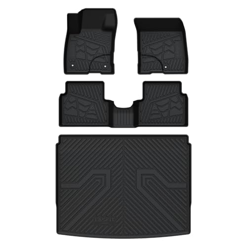 LASFIT Floor Mats and Cargo Mat for 2021-2026 Ford Bronco Sport Carpet Floor, Rear Bump in The Cargo Area, All Weather TPE SUV Floor Liners Cargo Area Custom Fit Trunk Mat - style: 4) Bronco Sport| 21-25 | Combo Set Carpet Floor