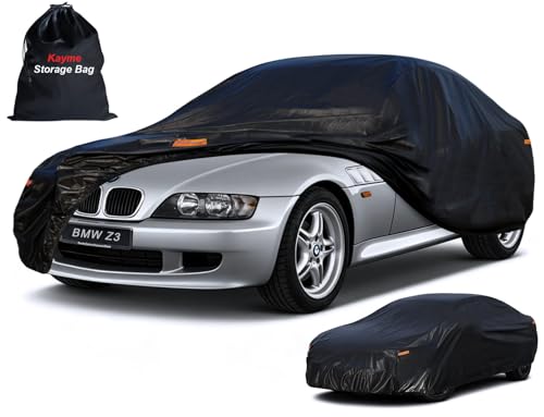 Kayme 7 Layers Car Cover Custom Fit for BMW Z3 (1997-2003) Waterproof All Weather for Automobiles, Outdoor Full Cover Rain Sun UV Protection. - color: PE-Black, size: Custom Fit BMW Z3