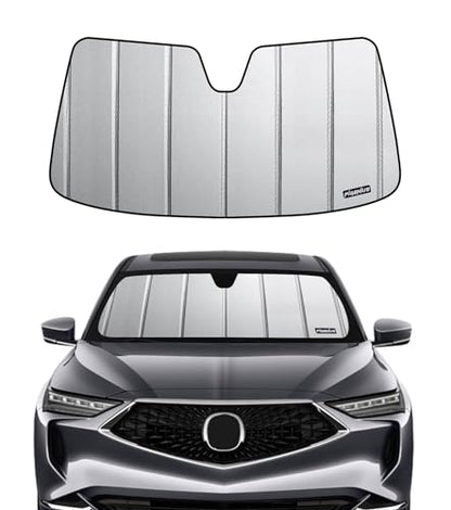 Pigenius Windshield Sunshade for Acura MDX 2022-2026, Premium Grey Leather Finish - color: SafeGuard, size: 2022-2025 MDX