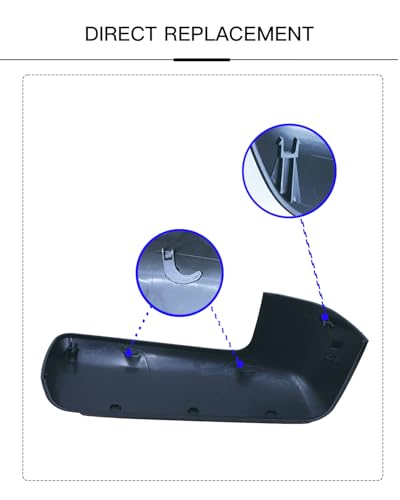 Mirror Cover Cap Trim Compatible with 2019-2024 Chevy Silverado 1500, GMC Sierra 1500 Texture Black - color: Texture Black