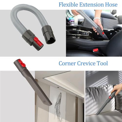 RTop Dryer Vent Cleaner Kit and Attachment Brush Bundle for Dyson Gen 5 V15 V12 V11 V10 V7 V8 Absolute Detect Cyclone Fluffy Mattress Outsize Vacuum Cleaner Accessories Kit Replacement Tools - style: Dryer Hose Bundle Kit Gray