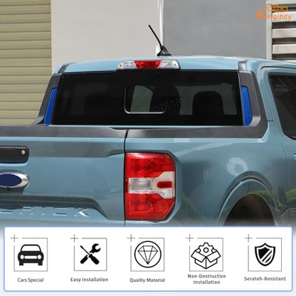 Aunginsy Rear Glass Side Anti-Scratch Cover Trim Compatible with Ford Maverick 2022-2025, Carbon Fiber Pickup Truck Rear Bucket Slot Side Anti-Scratch Cover Protective Pad Sticker Exterior Accessories - color: Blue