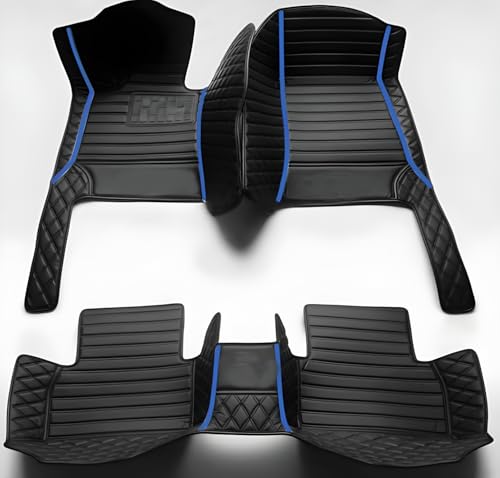 SARAHS Customized car Floor mats -Suitable for 99% of Cars, SUVs, and Trucks - car Pads to Protect Vehicle Interior Floor Accessories (Double Splicing Blue Line) - color: Double Splicing blue Line