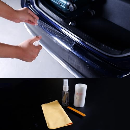 Car Rear Bumper Protector 8.5 Mil Clear PPF Film for Car Paint Protection, Universal Door Entry Edge Guard & Scuff Plate Protector, Invisible Anti-Scratch Door Step Wrap for Cars, SUV, Trucks - size: TPU 8.5 mil 38.58"L x 3.94"W