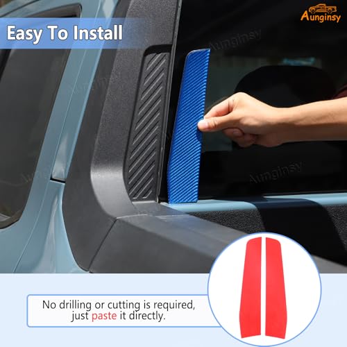 Aunginsy Rear Glass Side Anti-Scratch Cover Trim Compatible with Ford Maverick 2022-2025, Carbon Fiber Pickup Truck Rear Bucket Slot Side Anti-Scratch Cover Protective Pad Sticker Exterior Accessories - color: Blue