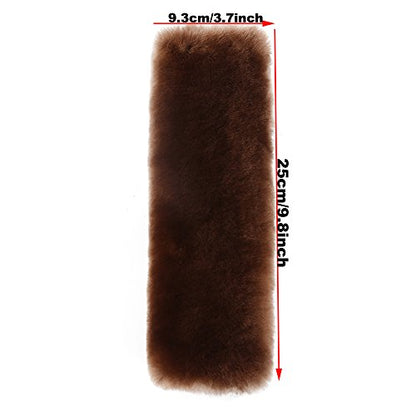 U&M 2 Pack Genuine Sheepskin Auto Seat Belt Cover for Adult Youth Kid Toddlers -Soft Warm Car, Truck, SUV, Camera Backpack Strap Shoulder Pad Wool Fluffy - color: coffee
