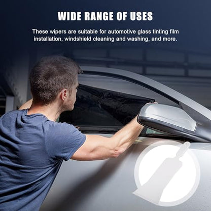 Dickno Bulldozer Squeegee, Long Handle Flat Glass Bulldozer Tint Tools, Scrubber Paddle Squeegee for Car Front Rear Windows Cleaning, Vinyl Wrap and Snow Frost Ice Removal Tool (White) - color: White