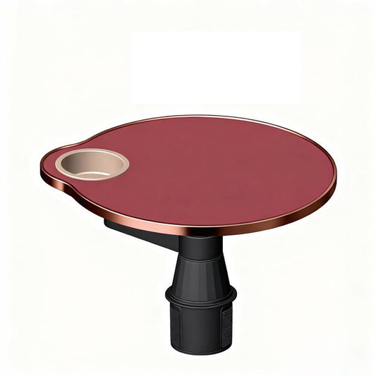 Car Tray Table, 360° Rotating Front Seat Laptop Desk with Adjustable Arm, Multifunctional Floating Table with Cup Holder for Driver & Passenger, Universal Fit 70–100mm(Sparrow Feather Red) - color: Sparrow Feather Red