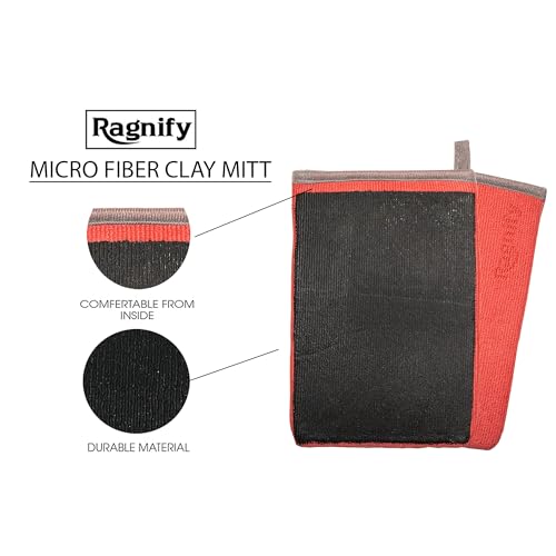 Pack of 2 Clay Mitt Auto Detailing Medium Grade Clay Bar Alternative Mitt for Flawless Removal of Surface Bonded Micro Contaminant (Red) - color: Red