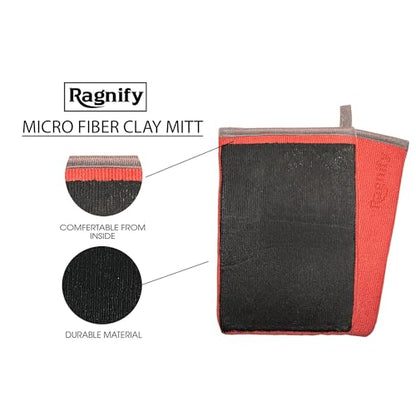 Pack of 2 Clay Mitt Auto Detailing Medium Grade Clay Bar Alternative Mitt for Flawless Removal of Surface Bonded Micro Contaminant (Red) - color: Red