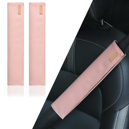 2-Pack Seat Belt Covers, Universal Car Seat Belt Pads Protector for Comfortable Driving, Relief Neck & Shoulder Pain, Fits All Cars & Backpack Straps (05-Pink) - color: 05-Pink