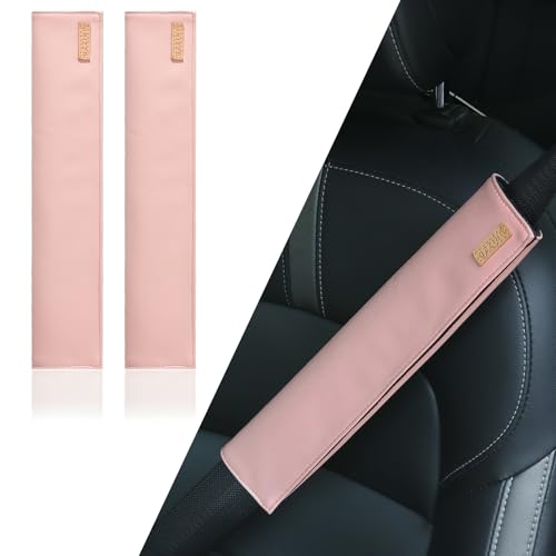 2-Pack Seat Belt Covers, Universal Car Seat Belt Pads Protector for Comfortable Driving, Relief Neck & Shoulder Pain, Fits All Cars & Backpack Straps (05-Pink) - color: 05-Pink