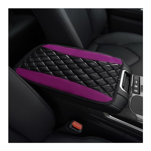 Ohleats Car Center Console Cushion Pad, PU Leather Waterproof Auto Armrest Box Cover Protector, Comfortable Armrest Seat Box Cover Mat, Universal Car Accessories for SUV Truck (Purple) - color: Purple