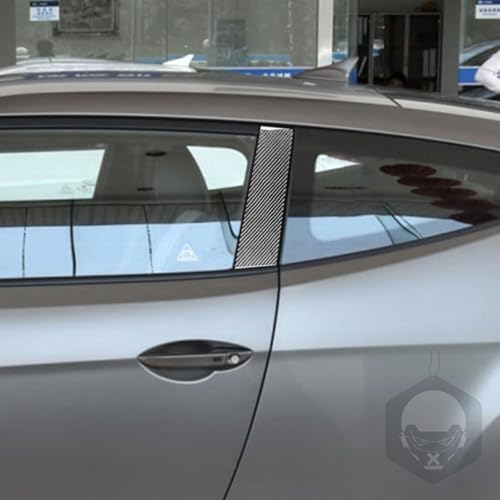 NVCNX Real Premium Carbon Fiber Compatible with Hyundai Veloster 2012 2013 2014 2015 2016 2017 Accessories Car External Window B Pillar Post Cover Exterior Trim - color: Window B Pillar
