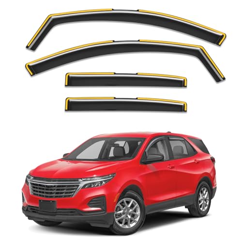 in-Channel Window Rain Guards Fit for Chevy Chevrolet Equinox 2018 2019 2020 2021 2022 2023 2024, Extra Durable Window Visors Window Deflectors Vent Visors Vent Shades Car Accessories-4 pcs - size: Fit for 2018-2024 Chevy Equinox