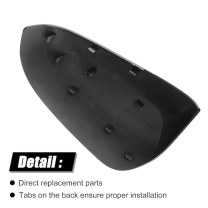 Glossy Black Right Passenger Side Mirror Cover Cap Housing Compatible with 2015 2016 2017 Toyota Camry without Turn Signal Model